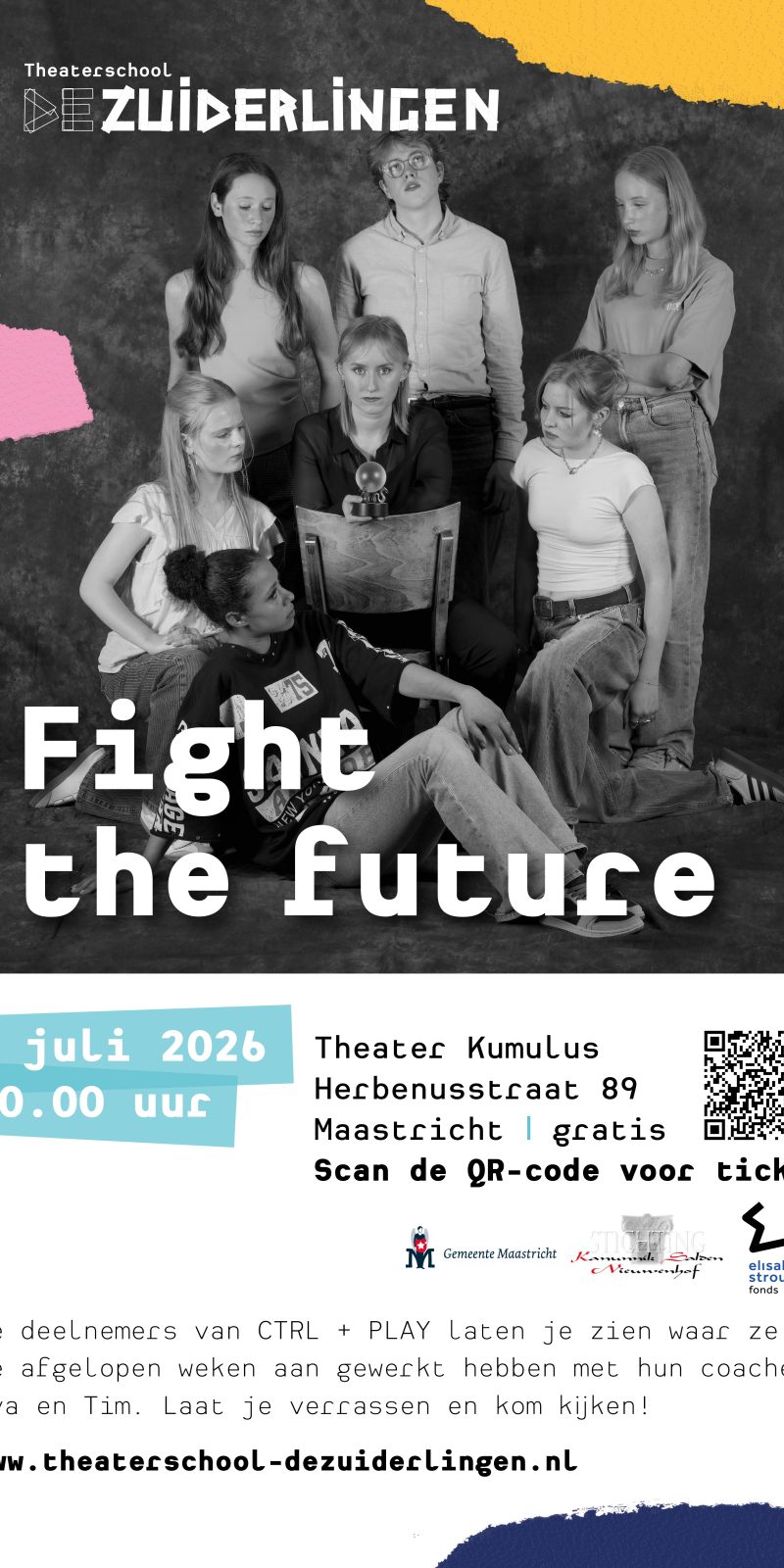 Theaterschool de Zuiderlingen poster A3 fight the future